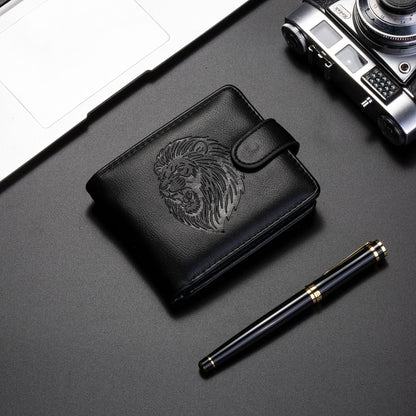 Dropshipping Cross-Border Manufacturer Wholesale Men's Wallet Pu Leather Short Zipper Buckle Wallet New Wallet Coin Purse