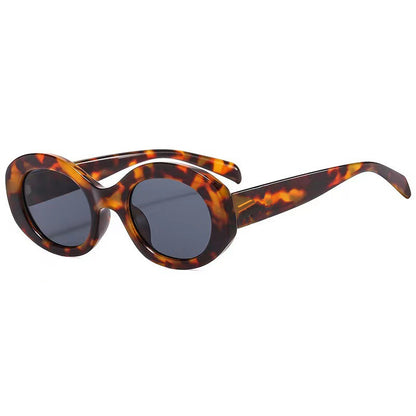 Cross-border New Arc de Triomphe Oval Metal Small Frame Sunglasses Women's High-end Fashion Street Photograph Sunglasses Sunglasses