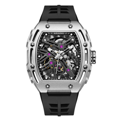 AI Lang new watch Richard automatic mechanical watch hollow-out barrel-shaped foreign trade live broadcast popular one-piece delivery