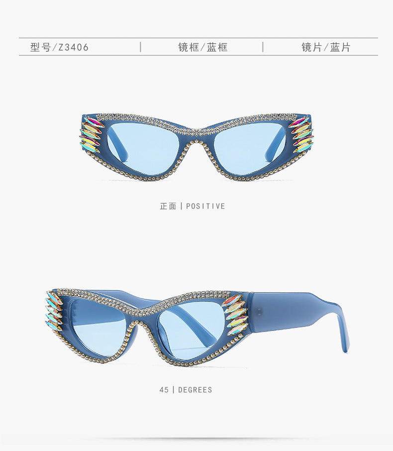 New Cross-Border European and American Cat-Eye Sunglasses for Women, Outdoor Driving and Driving Uv Protection Sunglasses