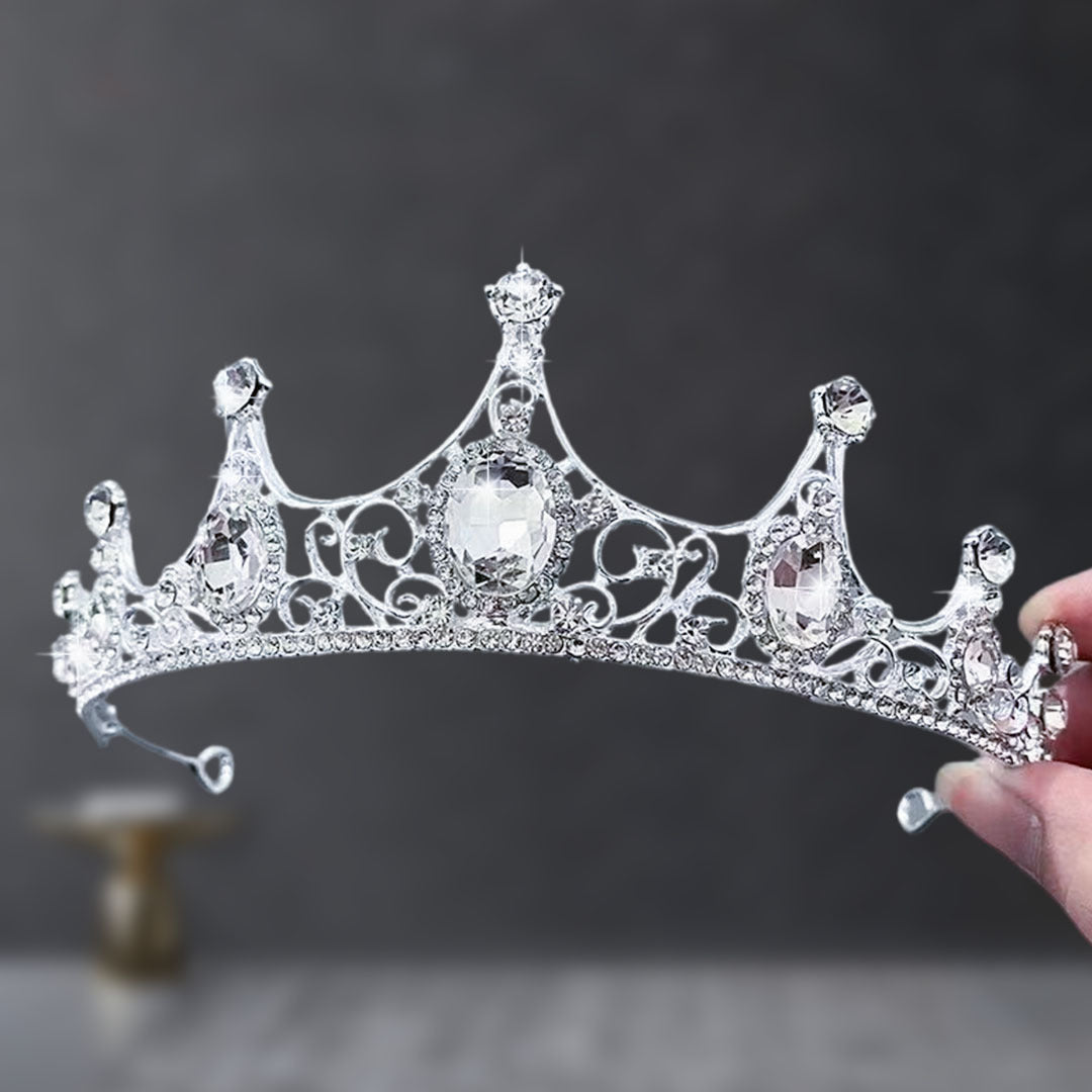 Bridal Crown Tiara Rhinestone Crown Wedding Dress Diamond Costume Eighteenth Birthday Coming-Of-Age Ceremony Birthday Princess Hair Accessory