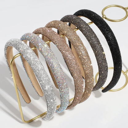 Cross-border Hot Selling Fashion Luxury Simple Atmosphere Full Diamond Headband Going Out All-match Elegant Elegant Hair Headband Hair Accessories