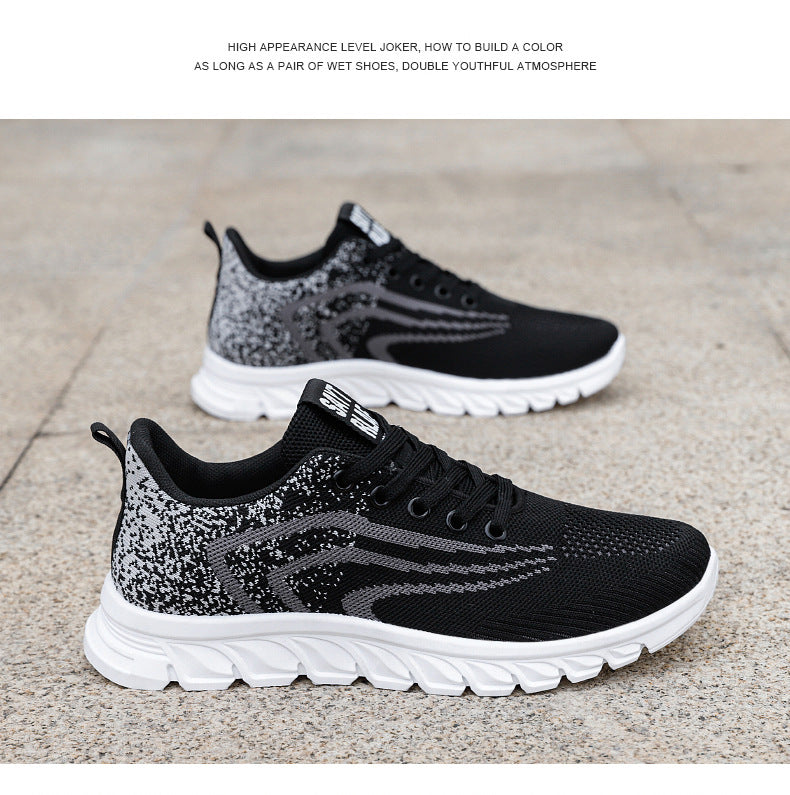 Sports Shoes for Men, New Summer Running Shoes, Breathable Korean Style Trendy Casual Shoes, Popular Lace-Up Shoes for Students, Men