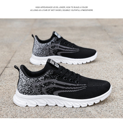 Sports Shoes for Men, New Summer Running Shoes, Breathable Korean Style Trendy Casual Shoes, Popular Lace-Up Shoes for Students, Men