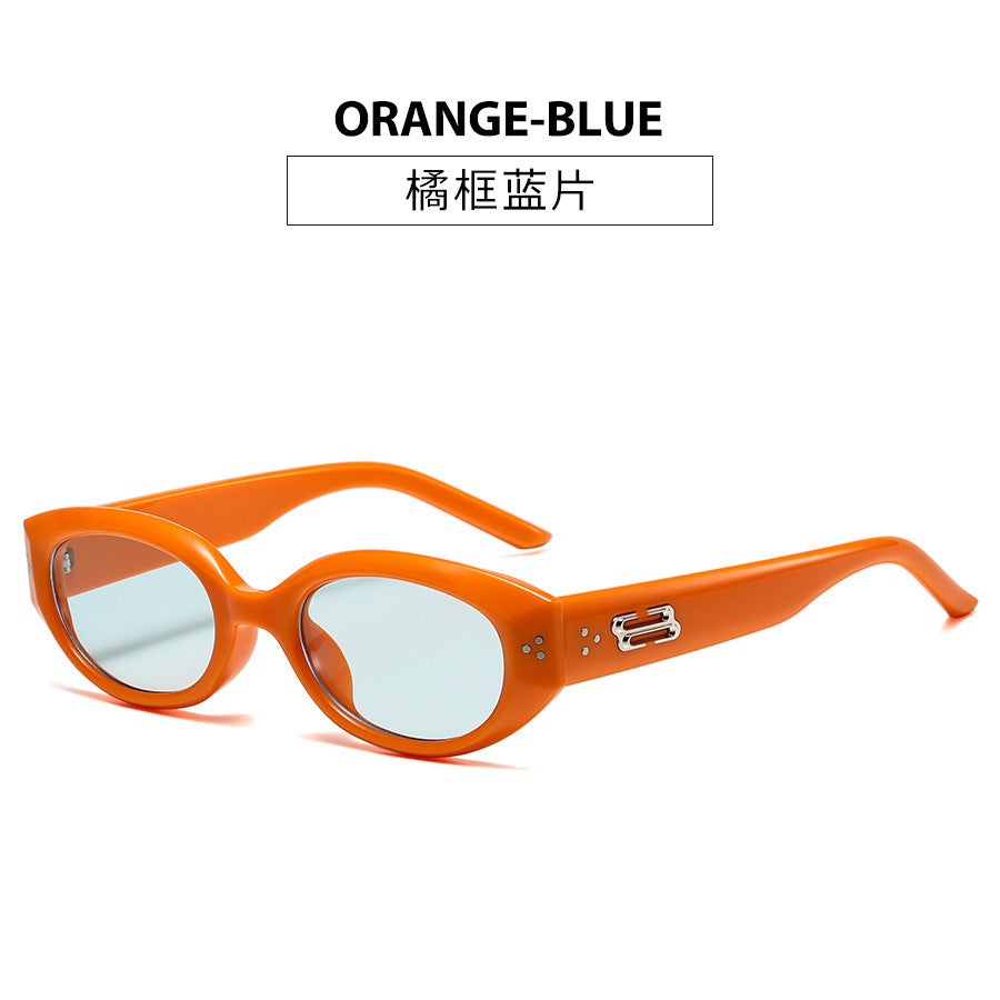 Retro Black Frame Rice Nail Irregular gm Cat's Eye Sunglasses Men's 2025 New Fashionable Street Photoshoot Sunglasses Women's High-end Sense