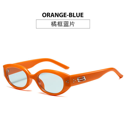Retro Black Frame Rice Nail Irregular gm Cat's Eye Sunglasses Men's 2025 New Fashionable Street Photoshoot Sunglasses Women's High-end Sense