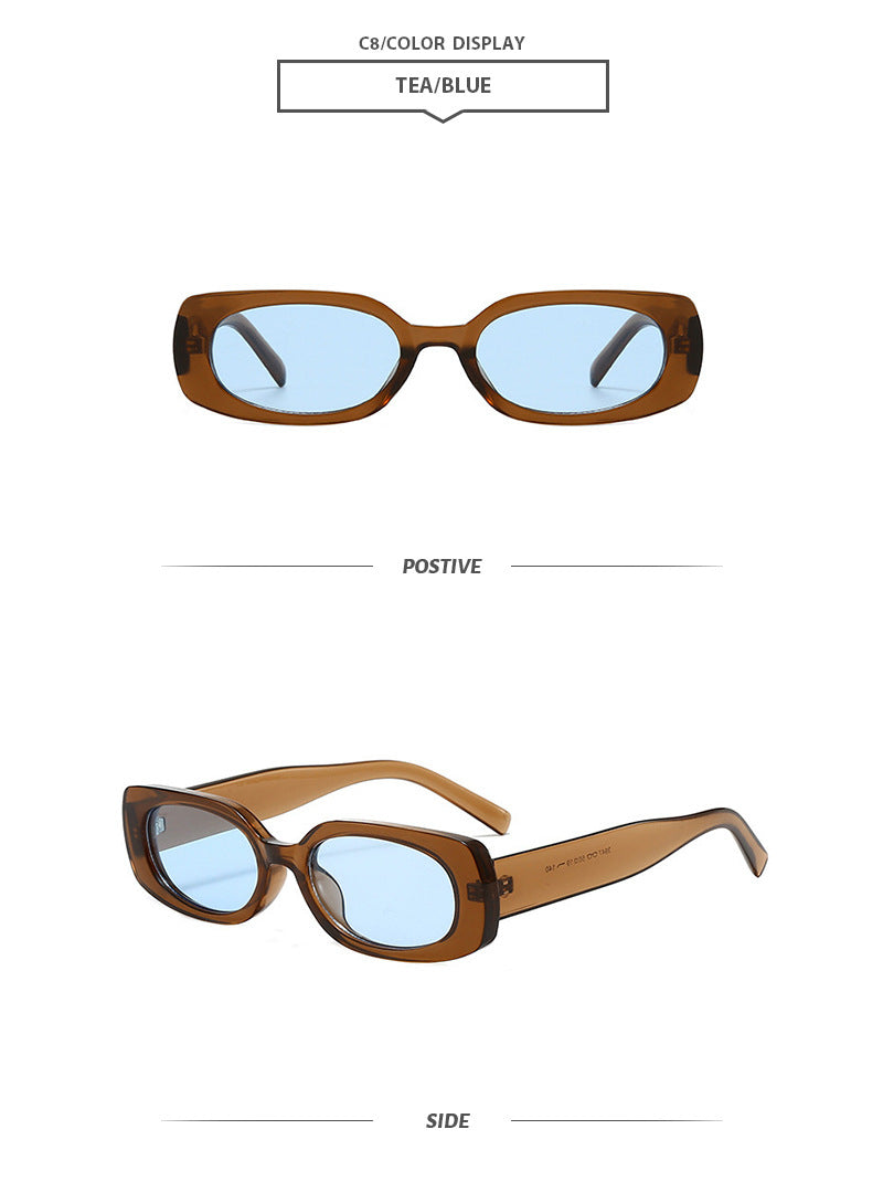 New Stylish Casual Simple Square Small Frame Sunglasses Ins Outdoor Fashion Driving Anti-Uv Sunglasses Trend