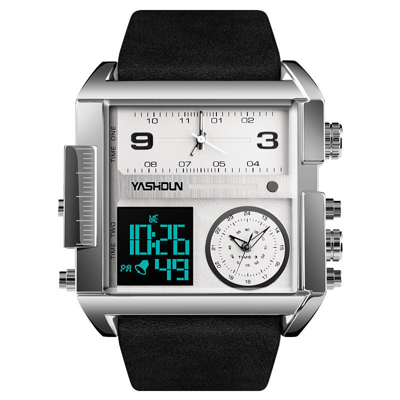 Multifunctional Sports Watch Men's Large Dial Digital Dual Display Electronic Watch Waterproof Belt Men's Watch Cross-border Foreign Trade Watch