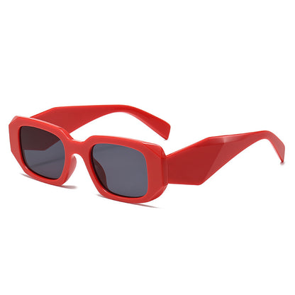 New Trendy Ins Female Internet Celebrity Plain Street Style Sunglasses Fashionable Rhombus Wide Leg Outdoor Trendy Square Frame Sunglasses