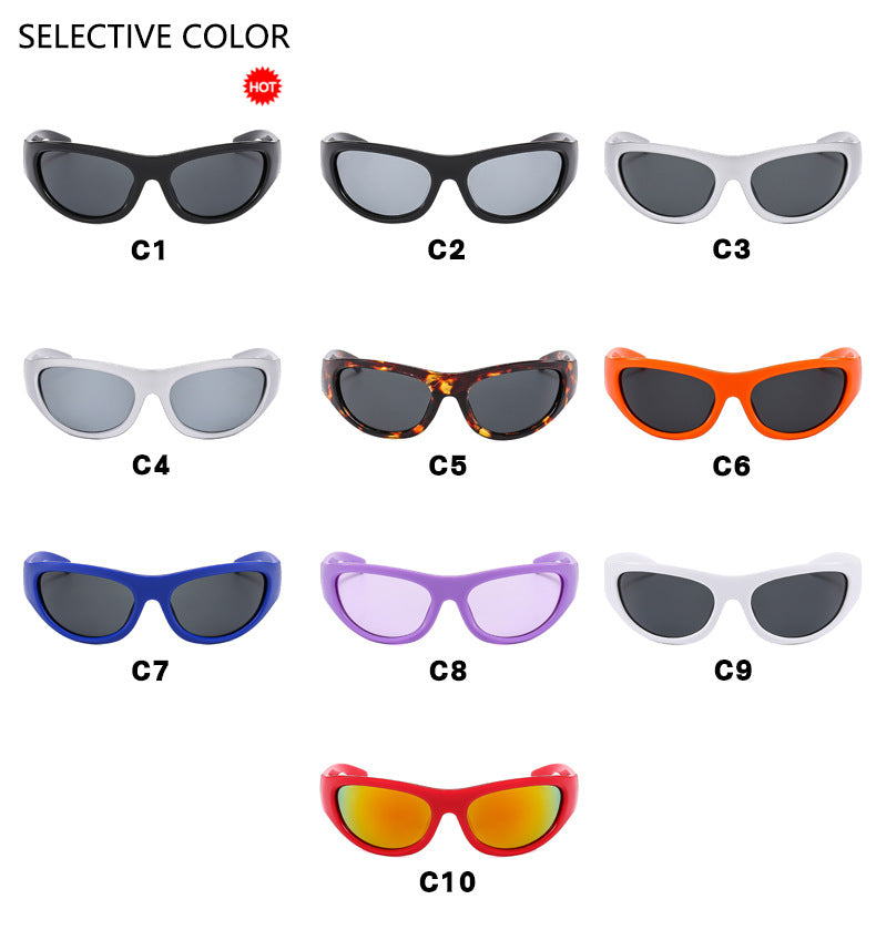 2023 New Y2K Hot Girl Cycling Sunglasses Future Technology Sunglasses Concave Shape Photo Sunglasses Trendy