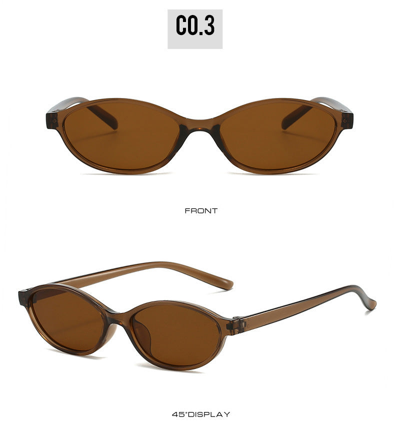 European and American Retro Oval Small Frame Sunglasses Women's Outdoor Fashion Wear Sunglasses Men's Personalized Hip-Hop Spice Glasses