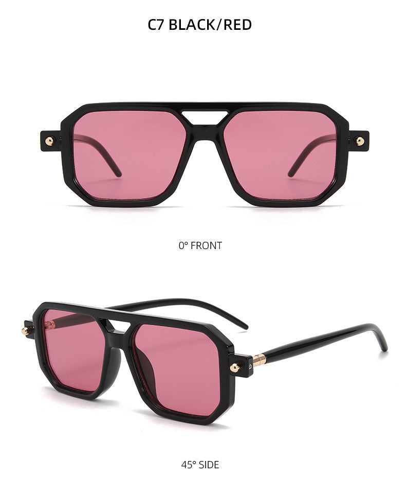 You, me, him, cross-border trend, retro, literary and modern sunglasses, Instagram street flat glasses, fashion sunglasses T2622