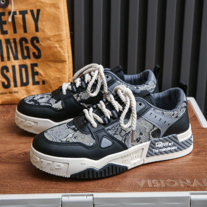 National Trend Men's Shoes 2024 Autum New Breathable Canvas Shoes Men's Niche Original Casual Shoes Sneakers Thick-Soled Student Shoes