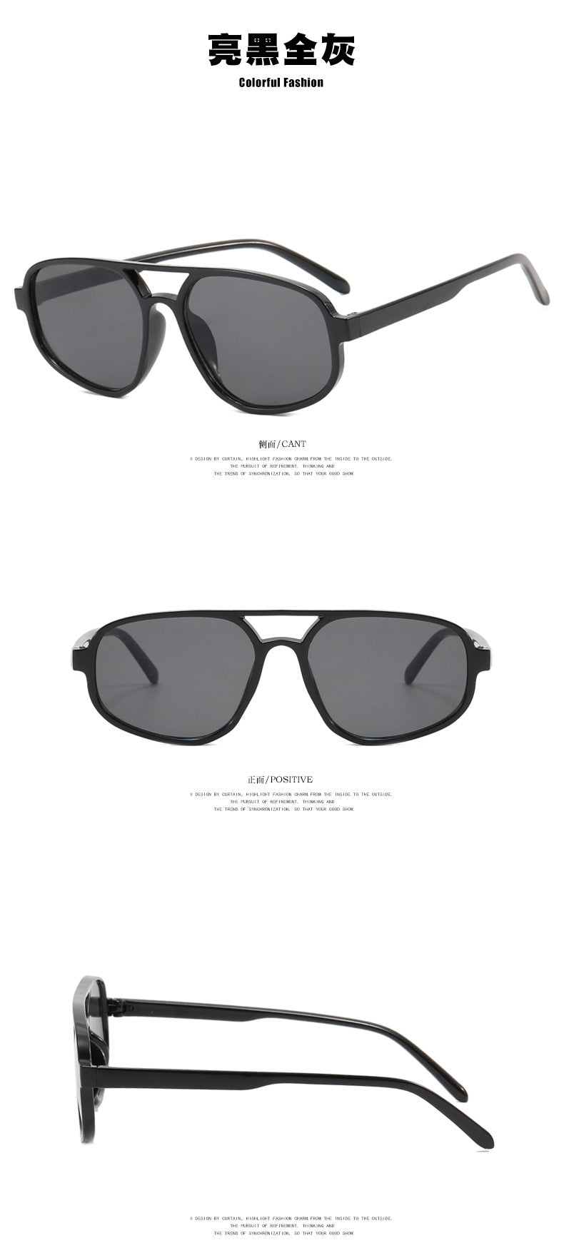 Trendy Oval Double-Bridge Sunglasses 2022 New Fashion Simple Retro Internet Celebrity Sunglasses for Women