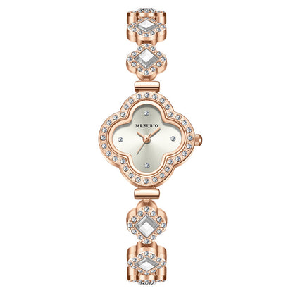 Live Hot Hot Hot Fashion Four-leaf Clover Bracelet Quartz Watch Emerald Women's Watch Women's Watch Factory Wholesale