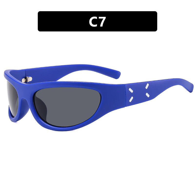 2023 New Y2K Hot Girl Cycling Sunglasses Future Technology Sunglasses Concave Shape Photo Sunglasses Trendy