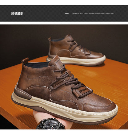 Men's Shoes Autumn New High-top Casual Shoes All-match Fashion Sports Trendy Shoes for Teenagers and Students Waterproof Non-slip Sneakers
