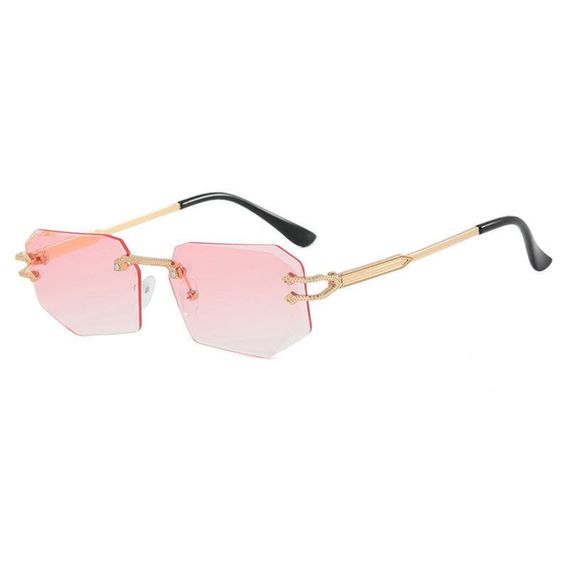 Irregular Frameless Edge-Cut Sunglasses 2024 New Style Personalized Fashion Sunglasses Street Style Trendy Sunglasses for Women