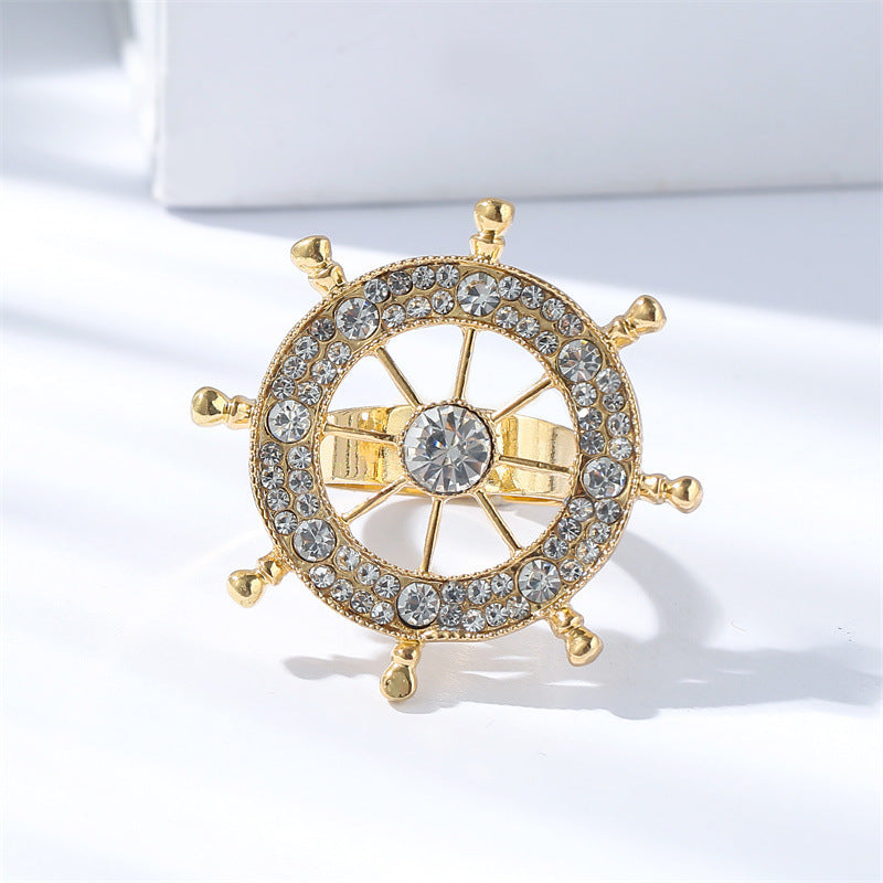 Tie Buckle Cross-Border Hot-Selling Formal Accessories Personalized Trendy Men's Rudder Eagle Chinese Style Flowery Gold Men's Tie
