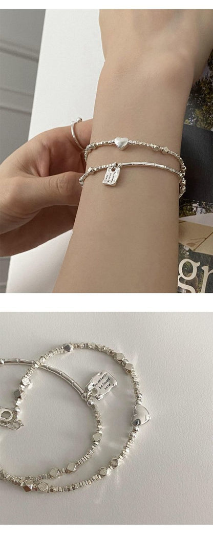 Niche Design Love Square Brand Sterling Silver Bracelet 2025 New Summer Girl Cold Wind Couple Girlfriend Gift
