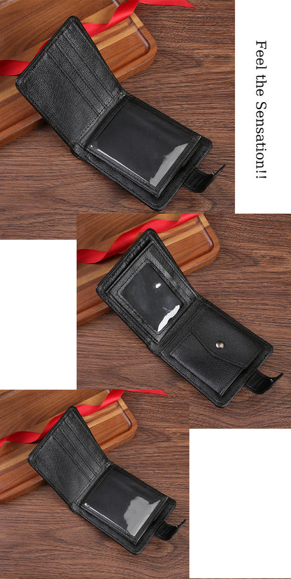 Cross-border Dropshipping Business Fashion Hasp 80% Off Short Wallet Male Multi-card Driver's License Multifunctional Men's Wallet