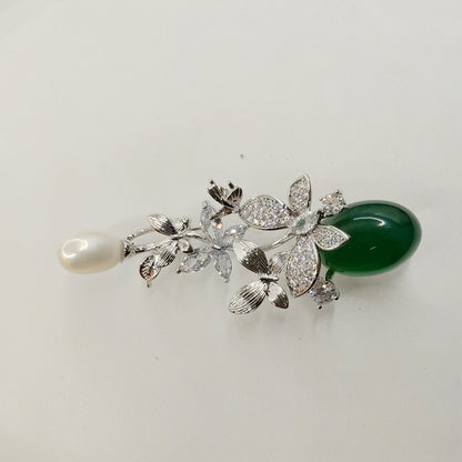 New Flower Brooch High Sense Niche Inlaid Zircon Corsage Women's Clothing Accessories All-match Clothing Accessories in stock