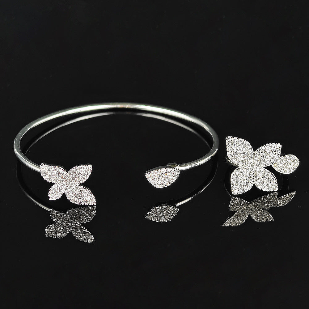 Cross-border Female Niche Opening Adjustable Bracelet Ring Popular Butterfly High Design Sense r5433-s8026