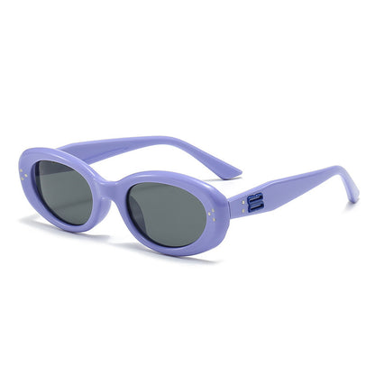 2024 new fashion rice nail polarized children's sunglasses silicone oval small frame sunscreen baby sunglasses 7-130