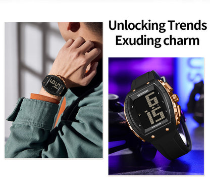 Sanda Elderly Voice Time Watch Large Digital Screen Luminous Multi-Function Watch Waterproof Calendar Digital Watch