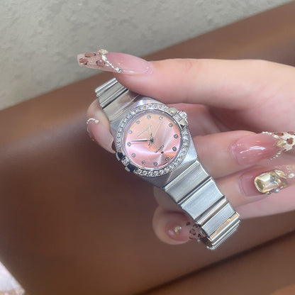 Source Factory Constellation Steel Band Women's Quartz Watch High-End Waterproof Fashion Cross-Border Diamond Bezel Girls' Watch