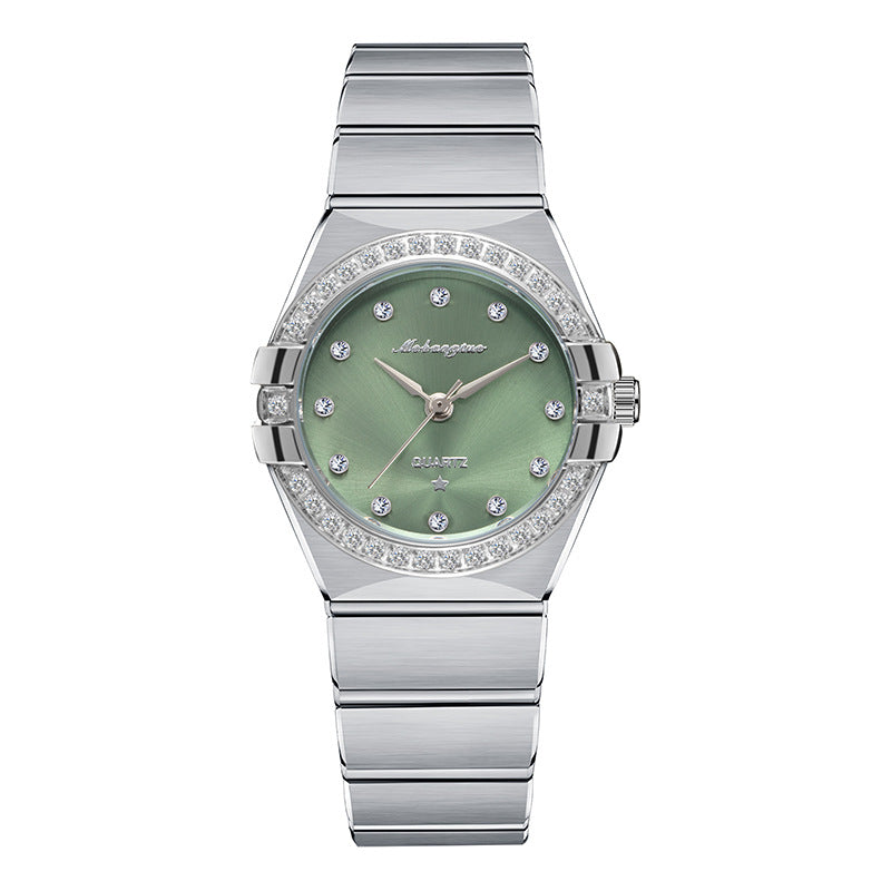 Source Factory Constellation Steel Band Women's Quartz Watch High-End Waterproof Fashion Cross-Border Diamond Bezel Girls' Watch
