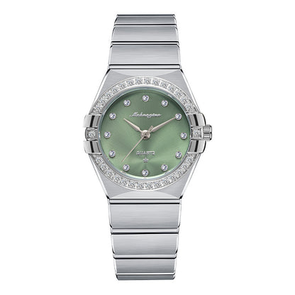Source Factory Constellation Steel Band Women's Quartz Watch High-End Waterproof Fashion Cross-Border Diamond Bezel Girls' Watch