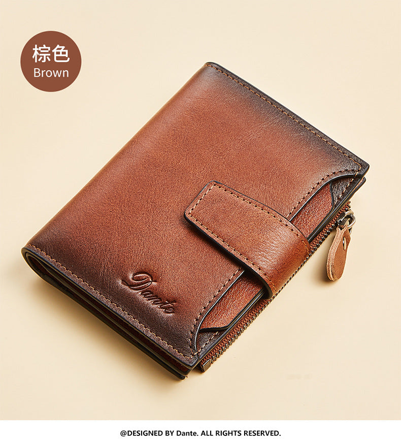 New men's wallet driver's license integrated first layer cowhide anti-theft credit card degaussing leather wallet cross-border explosions