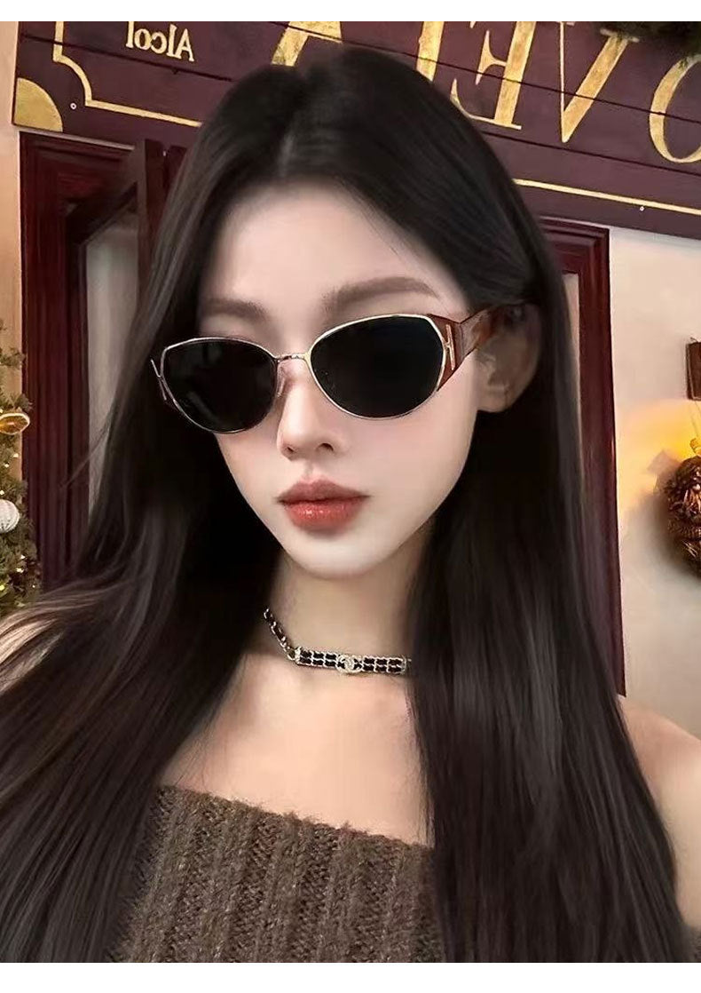 Small ice sunglasses women's high-end sense retro potato glasses 2025 new sunglasses UV protection