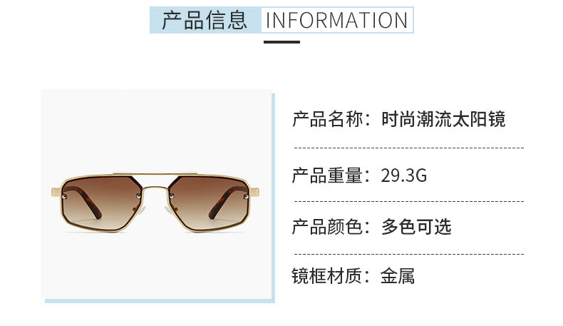 Metal Sunglasses New Trendy Cat-Eye Sunglasses for Men and Women Double Bridge Glasses in Stock Wholesale Polarized Sunglasses