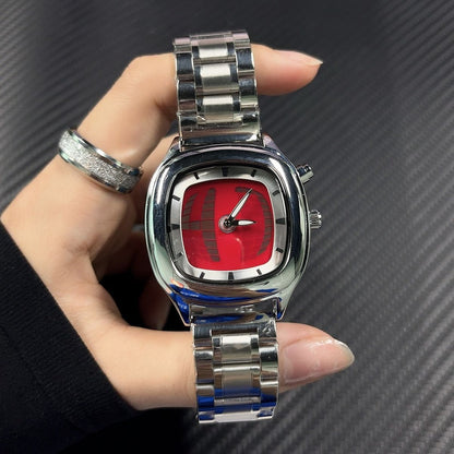 Millennial Retro Fashion Concept Digital Display Sports Men's Watch with Analog Numbers, Niche Ins Trendy Brand Quartz Watch