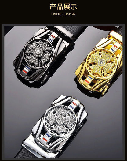Time-to-time belt men's belt automatic buckle trembles fast hand explosion casual Joker simple fashion wholesale generation hair