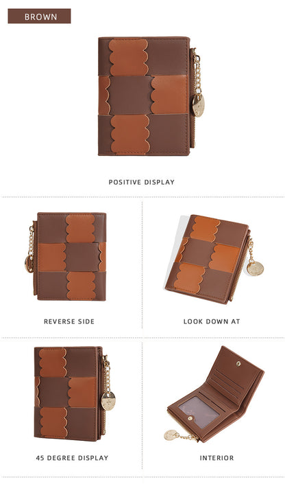 New Women's Short Wallet, Cute, Compact Card Slot, Short Card Holder, Exquisite and Simple Id Bag, Coin Purse for Women