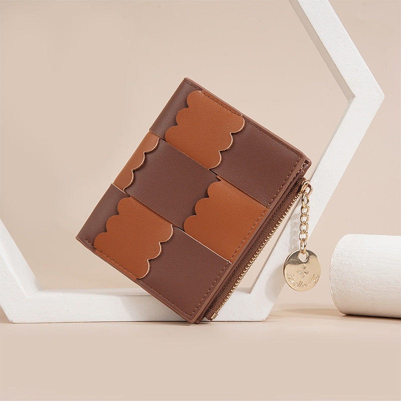 New Women's Short Wallet, Cute, Compact Card Slot, Short Card Holder, Exquisite and Simple Id Bag, Coin Purse for Women