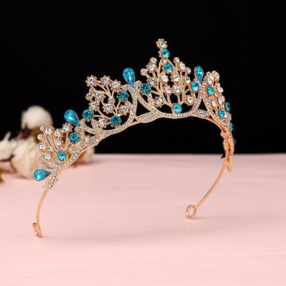 Super Fairy New Princess Sweet Bridal Crown Red Tiara Crystal Toast Clothing Hair Accessories 18Th Birthday Gift