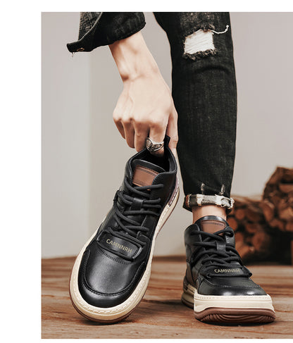 Men's Shoes Autumn New High-top Casual Shoes All-match Fashion Sports Trendy Shoes for Teenagers and Students Waterproof Non-slip Sneakers