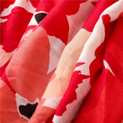 2022 spring and summer scarf women's cross-border foreign trade vintage red cotton linen feel scarf bohemian style long scarf