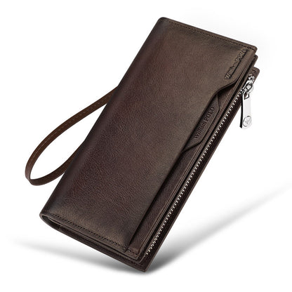 King Paul men's wallet long leather multi card slot fashion retro color hand bag card wallet wholesale