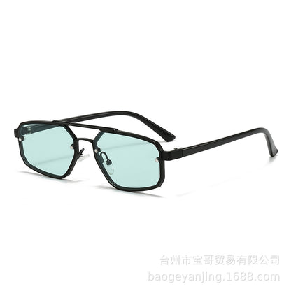 Metal Sunglasses New Trendy Cat-Eye Sunglasses for Men and Women Double Bridge Glasses in Stock Wholesale Polarized Sunglasses