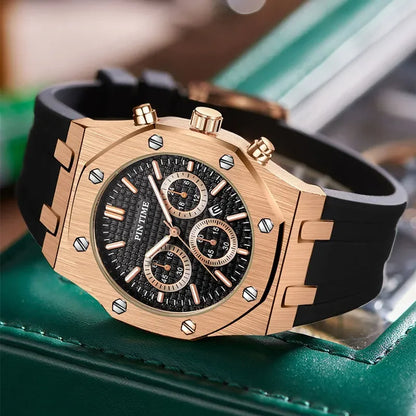 Foreign Trade Products: Men's Watch with Three Dials, Multi-Functional, Sports, Waterproof, Men's Fashion Casual Watch, Cross-Border Hot-Selling Item