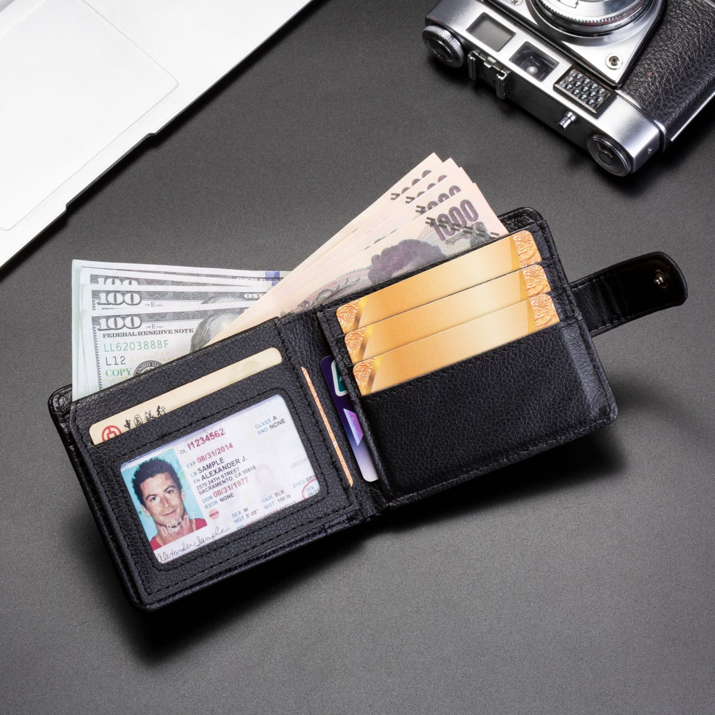 Foreign Trade Specializes in New Wallets for Men, Pu Leather Trendy Brand Fashion Short Wallets, High-End Card Holders, Multifunctional Wallets