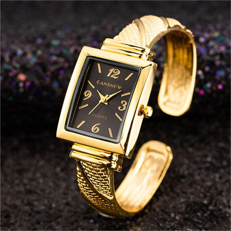 CANSNOW new hot sale Women's Watch All-match golden bracelet personality fashion bracelet quartz watch for women