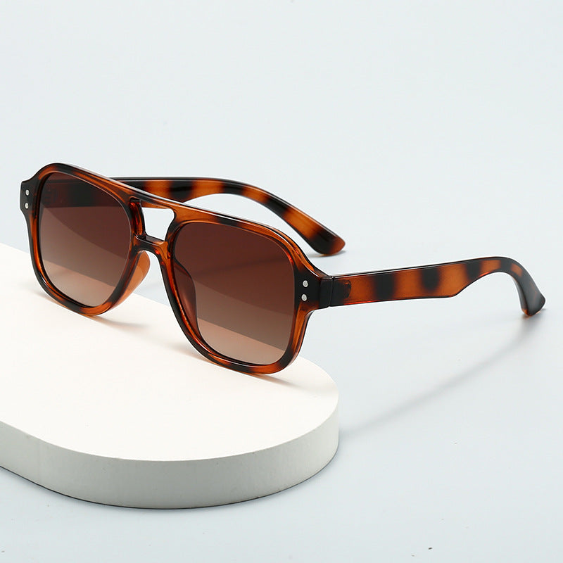 New European and American Ins Internet Celebrity Sunglasses Men's Cross-border Punk Trendy Show Sunglasses Double-beam Sunglasses Women's High-end Sense