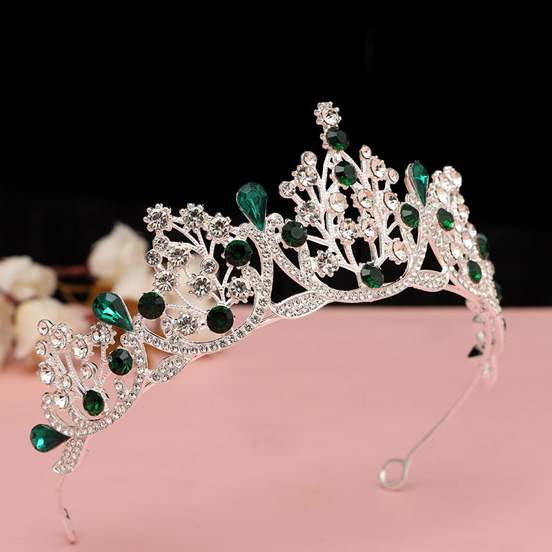 Super Fairy New Princess Sweet Bridal Crown Red Tiara Crystal Toast Clothing Hair Accessories 18Th Birthday Gift