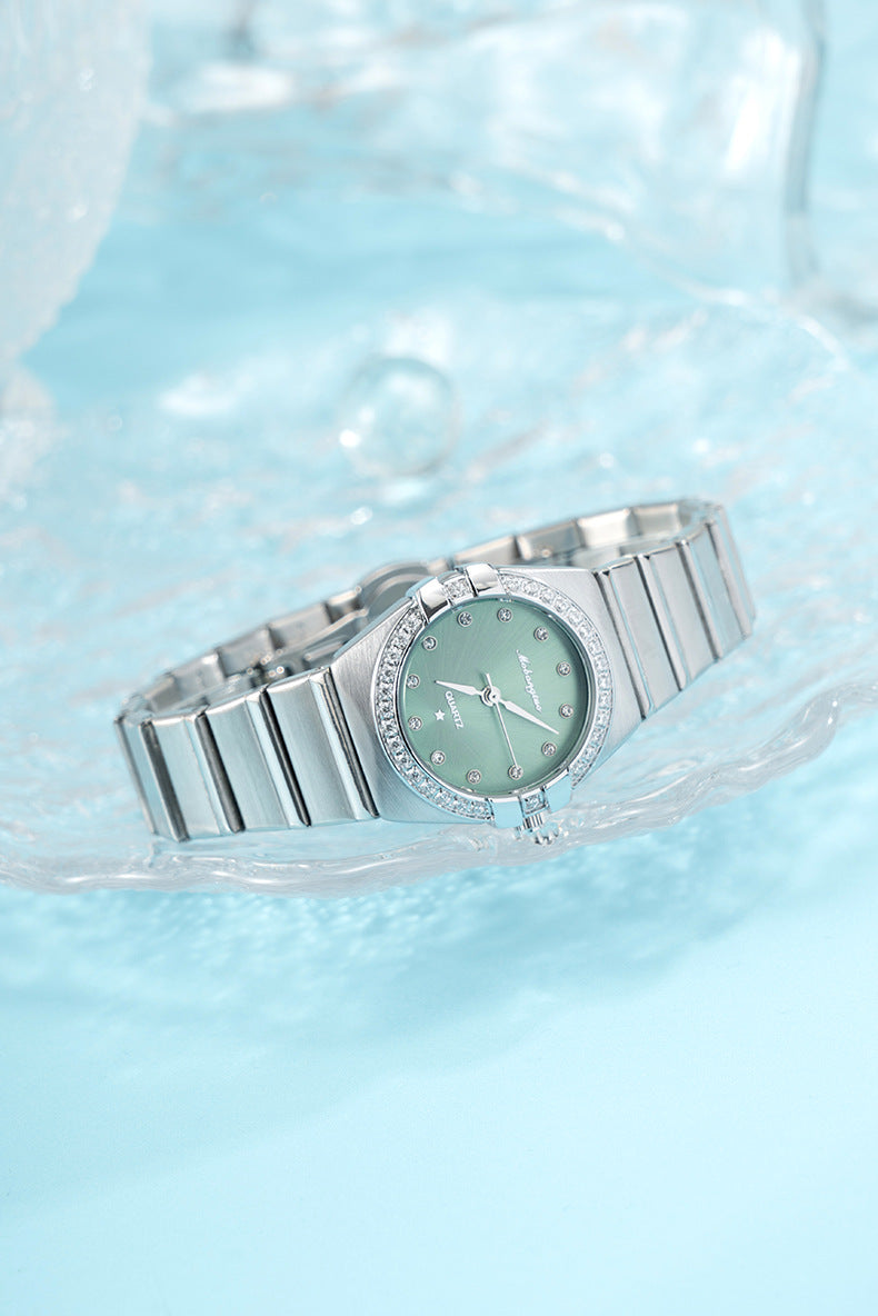 Source Factory Constellation Steel Band Women's Quartz Watch High-End Waterproof Fashion Cross-Border Diamond Bezel Girls' Watch